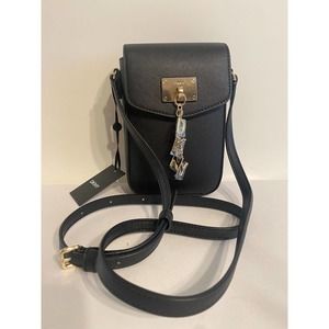 DKNY Women's Cleo NS Phone Crossbody Bag Black/Gold MSRP: $148